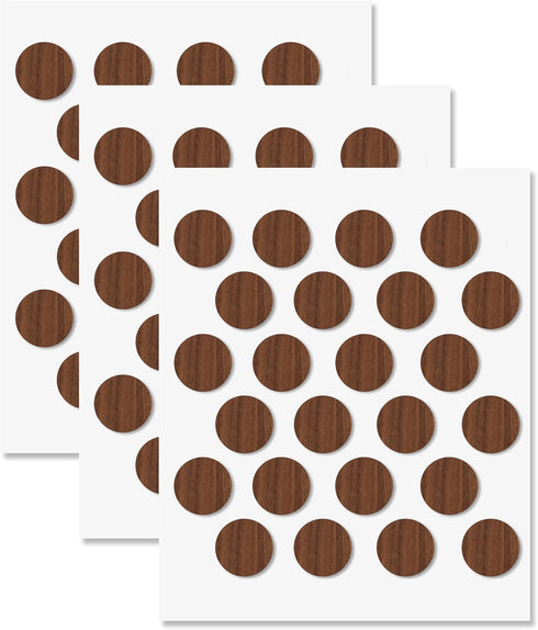 Walnut Self-Adhesive Screw Hole Stickers - 72 pcs. 0.79 inch / 20
