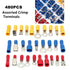 480pcs Premium Quality Insulated Electrical Wire Terminals, Mixed Assorted Lug Kit,Electrical Crimp Connectors Spade Set with Case