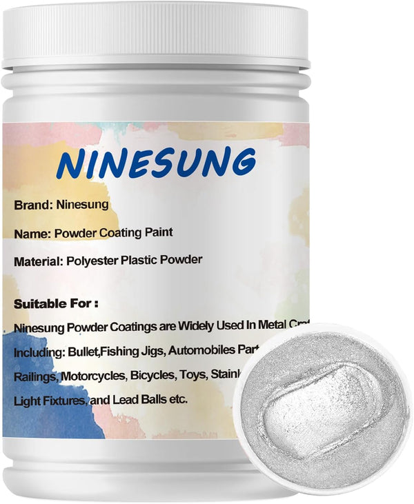 Powder Coating Powder for Metal Surfaces, Car Paint, Building Materials, Silver, 16 oz, Perfect for Steel Structures