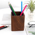 Walnut Pencil Holder, Wood Pen Cup Organizer for Desk, Simple Design (Black Walnut)