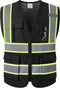 Reflective Safety Vest | High Visibility Mesh Vest with 5 Pockets & Zipper Front - Meets ANSI/ISEA Standards