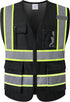 Reflective Safety Vest | High Visibility Mesh Vest with 5 Pockets & Zipper Front - Meets ANSI/ISEA Standards