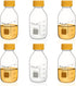 ULAB Round Media Storage Bottle, 500ml (16.9oz), 3.3 Borosilicate Glass Bottles with GL45 Screw Cap, Pack of 6