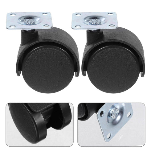 HINTRMENT 12pcs Black Plastic Furniture Caster Wheels, Small Swivel Chair Leg Casters Replacement for Office Chairs