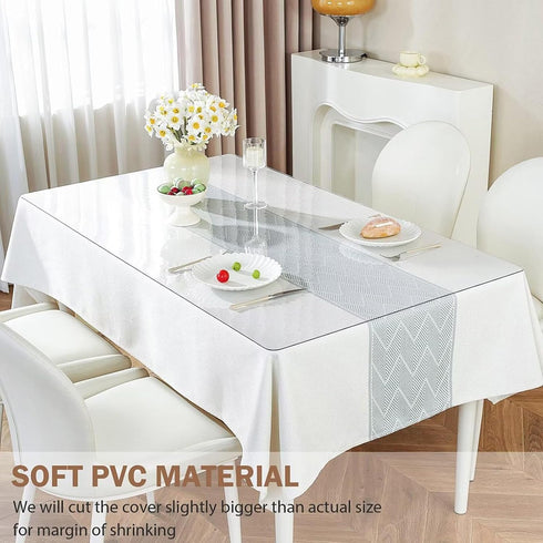 Generic 7in 13in Clear PVC Desk Pad Mat x Crystal Table Cloths Rectangular Vinyl Desk Pad Waterproof PVC Plastic Table