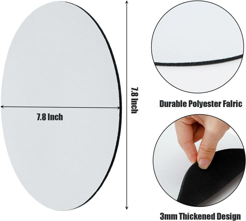 Nicunom 40 Pcs Sublimation Mouse Pad Blanks, Round Mouse Pad Heat Press Printing Crafts Mousepads DIY Personalized
