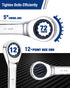 10 mm 12-Point 15-Degree Offset WORKPRO Ratcheting Combination Wrench Metric, CR-V Constructed with Mirror Polish