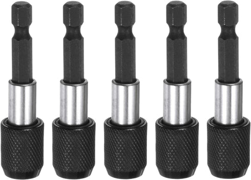 5pack 60mm Magnetic Screwdriver Bits Holder Extension, Quick Release Drill Bit Chuck Adapter for Power Tool