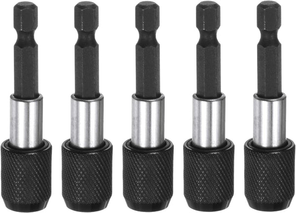 5pack 60mm Magnetic Screwdriver Bits Holder Extension, Quick Release Drill Bit Chuck Adapter for Power Tool