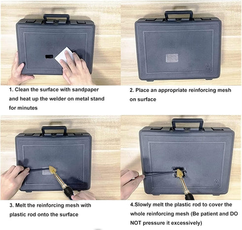 Plastic Welding Kit for Surface Repair, Adjustable Temperature Welder Tool for Car Bumper, Kayak, Canoe, 110V 80W