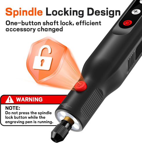 SYNAMENO 20000RPM, 5-Speed 113 Cordless Rotary Tool Kit Rechargeable Engraving Pen for Metal, Wood, Glass and Plastic