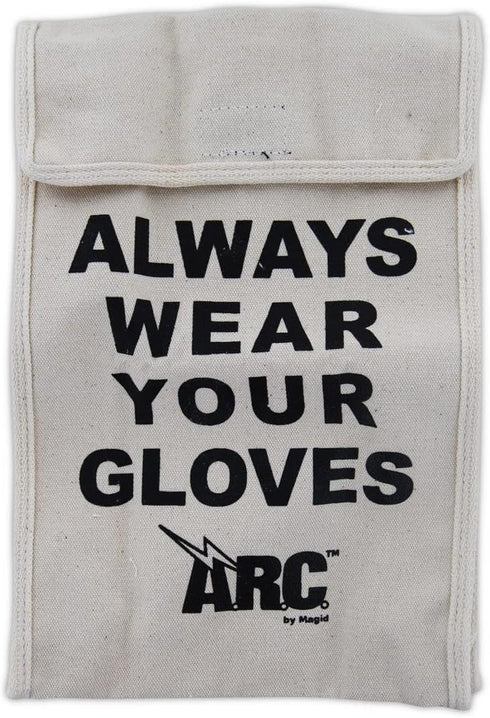 MAGID A.R.C. Cotton Twill Canvas Glove Bag for Rubber Insulating Electrical Gloves, Beige, 1 Count