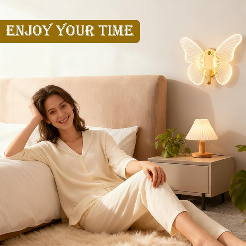 Anuizxz 12W 3000K 4000K 6000K Butterfly-Shaped Wall Lamp LED Wall Sconce, Changeable Warm, Neutral, White Light