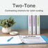 Cardinal 3 Ring Binders, 1 Inch, Round Rings, Holds 225 Sheets, ClearVue Presentation View, Non-Stick, Two-Tone Pastel