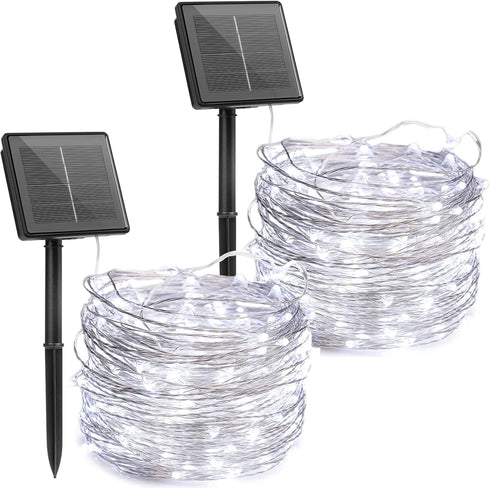 Brightown Outdoor Solar String Lights, 2 Pack 33 Feet 100 Led Solar