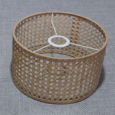 Ioensy 16cmx12cm Rattan Lampshade, Drum Lampshade for Table Lamp, Floor Lamp, Droplight, Pendant Light Cover for Home