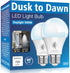 2 Pack Dusk to Dawn Light Bulbs, 5000K Daylight, 720LM, 9W (60W Equivalent) A19 E26, Automatic On/Off
