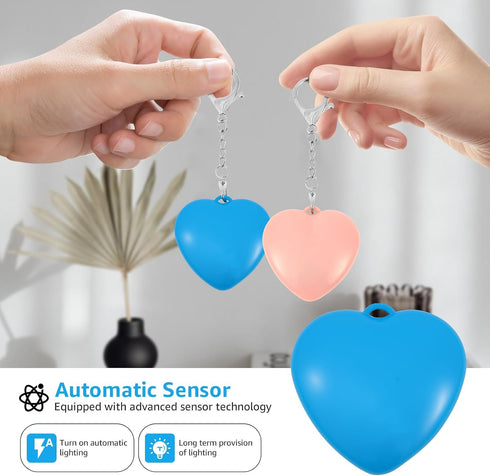 bigjvbfv 1/2/4Pcs Girls(1*Blue+1*Pink) Purse Glow Heart Light LED Automatic Sensor Purse Light Touch Activated Handbag