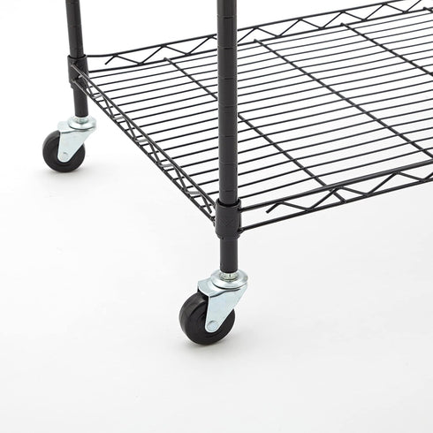 Hlyluoyi Casters for Wire Shelving, 2 Inch Threaded Stem Caster Wheels Set of