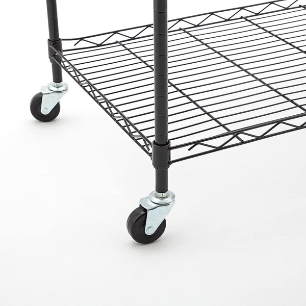 Hlyluoyi Casters for Wire Shelving, 2 Inch Threaded Stem Caster Wheels Set of
