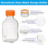 PATIKIL 2 Pack Reagent Media Storage Bottles, 500ml Borosilicate Glass Square Graduated Round Bottles, Clear