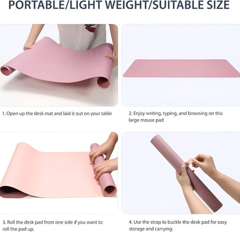 CCOCC 23.6" 13.8" Desk Pad Desk Protector Mat - Dual Side PU Leather Desk Mat Large Mouse Pad,Writing Mat Waterproof