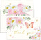 Gooji 4x6 Butterfly Pink Floral Thank You Cards with Envelopes (Bulk 20-Pack)