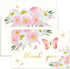 Gooji 4x6 Butterfly Pink Floral Thank You Cards with Envelopes (Bulk 20-Pack)