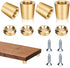 Brass Cutting Board Feet, Walnut Wood Cutting Board Feet, Polished and Anti