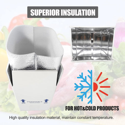 ELAZEKES 7x6x10 Frozen 8 Pack Packaging Small Insulated Shipping Boxes for Food, Double Insulated Carton with Aluminum