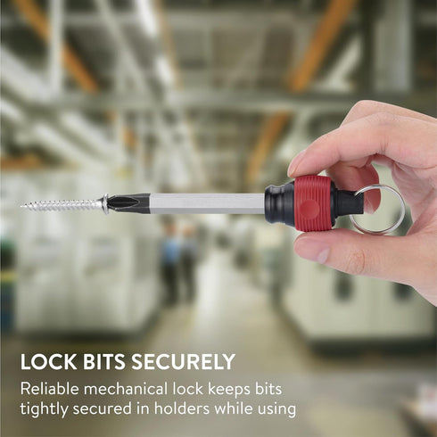 Set Navaris Ball Grip Bit Holder - Carabiner Ring for Holding Drill Bits - Color Coded Bit Extension with Ergonomic
