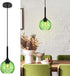 JHLBYL Glass Pendant Lights Kitchen Island: 5.91'' 1-Light Green Hammered Glass Pendant