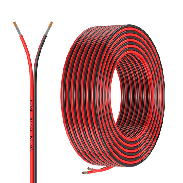 Mziklr 14 Gauge 2 Conductors 30FT Electrical Wire, Red Black Cable, Flexible Low