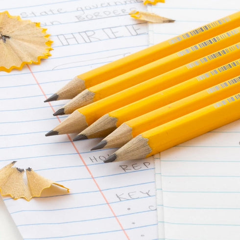 BAZIC Pencil #2 HB Pencils, Latex Free Eraser, Premium Wood Yellow Unsharpened Pencils for Exam School Office Sketching (12/Pack), 2-Packs by BAZIC Products