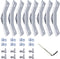8 Sets 1010 Aluminum Extrusion 135 Degree Bracket, 8pcs Corner Brackets with 16pcs T Nuts and Screws, Silver