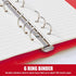 Sooez A6 PU Leather Notebook Binder, 6 Ring Planner with Magnetic Buckle