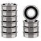 XiKe 10 Pack Flanged Ball Bearings - 5/8" x 1-3/8" for Lawn Mower, Wheelbarrows, Carts & Hand Trucks