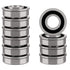 XiKe 10 Pack Flanged Ball Bearings - 5/8" x 1-3/8" for Lawn Mower, Wheelbarrows, Carts & Hand Trucks