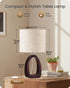 14.2" E26 Bulb STE07TL05 Small Table Lamp, Cute Little Desk Lamp, Wood Bedside Lamp with Beige Linen Lampshade & Dark