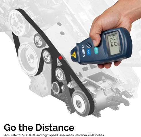 Digital Tachometer, NEIKO 20713A, Noncontact Laser Photo Sensor, 2.5 to 99,999 RPM