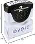 ACCU-STAMP2 1-Color, 1-5/8" 1/2" (035584) Message Stamp with Shutter, VOID, x Impression, Pre-Ink, Blue Ink