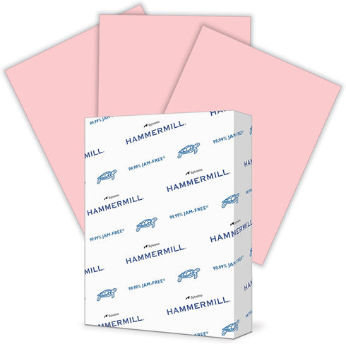 Hammermill Colored Paper, 24 lb Pink Printer Paper, 8.5 x 11 - 1 Ream (500 Sheets), Made in the USA, Pastel Paper