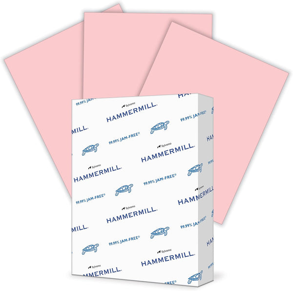Hammermill Colored Paper, 24 lb Pink Printer Paper, 8.5 x 11 - 1 Ream (500 Sheets), Made in the USA, Pastel Paper