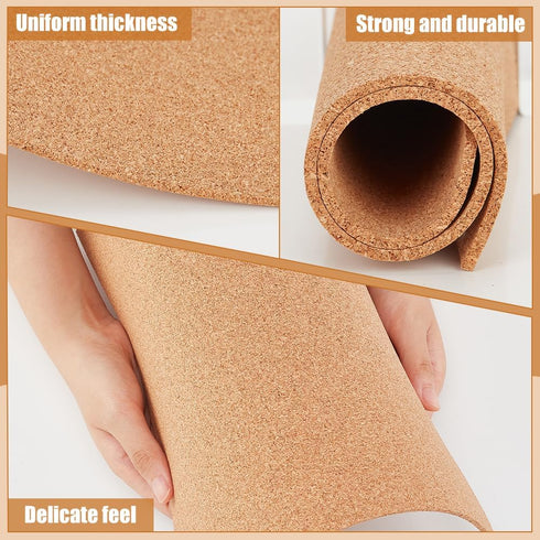 BENECREAT 8 Pack 12x12 Inch Cork Board, 3mm Thick Square Tiles for Bulletin Boards, Wall Decoration, DIY Crafts
