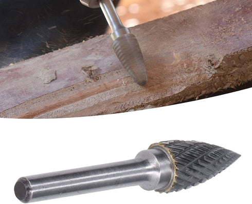 Carbide Rotary File - 1/4inch Shank Rotary File Die Grinder Burr Bit for Woodworking and Engraving.