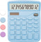Blue Calculator, Basic Office Calculator, Desktop 12 Digit, Large LCD Display for Blue Office Supplies