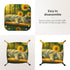KKdskkds Sleeping Cat On Sunshie Bench Sunflowers Personalized Fun Leather Storage Tray Desktop Organizer Decorative