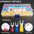 Twidec 250PCS Insulated Fork Spade Wire Connector Assortment Kit, 22-16/16-14/12-10 Gauge #8 Quick Splice Crimp