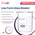 5000mL Low Form Glass Beaker, Graduated 3.3 Borosilicate Glass for Lab, Classroom, Craft, Kitchen, BKLG5000A1