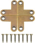 HJ Garden 4pcs L-Shaped Copper Corner Code Brass Flat Corner Bracket Joint Flat Corner Brace Plate Support Drawer Fixed